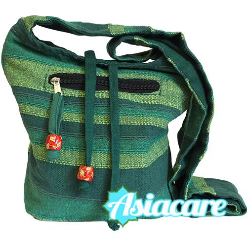 Индийска дамска чанта от памук в зелено 1 Индийска дамска чанта от памук в зелено